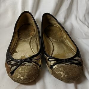 Coach Size 9 Ballet Flats Women's Shoes Patchwork